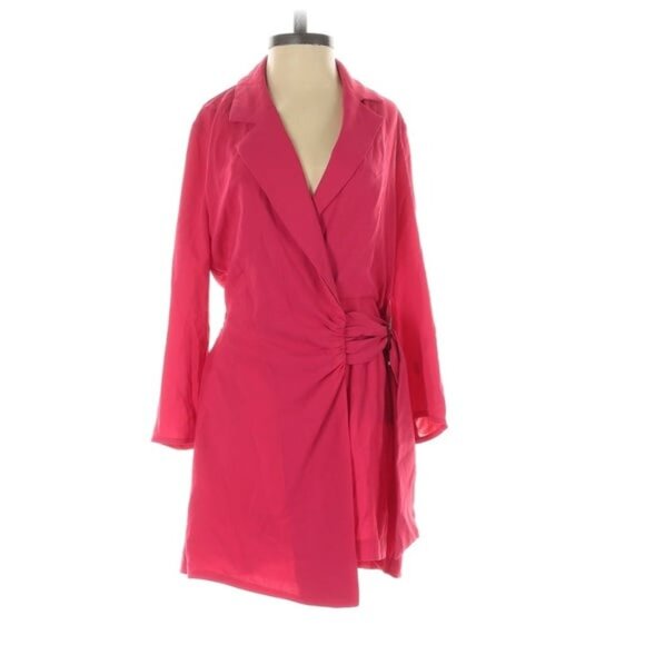 NWT Zara Buckled Wrap Jumpsuit Blazer Romper Fuchsia - Picture 7 of 8
